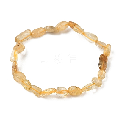 Natural Rutilated Quartz Bead Stretch Bracelets BJEW-K213-20-1
