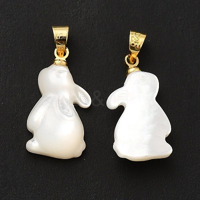 Natural White Shell Pendants SHEL-G014-13A-1
