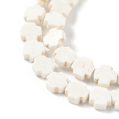 Geark Cross Natural Magnesite Beads Strands G-N0131-04C-1