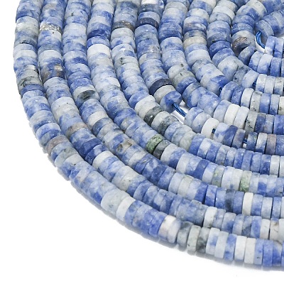 Natural Blue Spot Jasper Beads Strands G-P575-B34-4x1mm-1