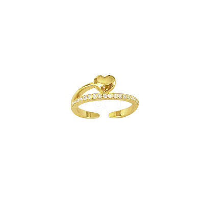 Simple Style Brass Micro Pave Clear Cubic Zirconia Cuff Rings for Women FS-WGDCF78-01-1