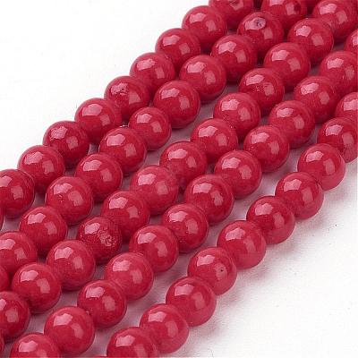 Natural Mashan Jade Round Beads Strands G-D263-4mm-XS31-1