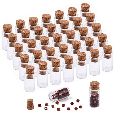 50Pcs Column Glass Jar Glass Bottles Bead Containers AJEW-YW0001-56-1