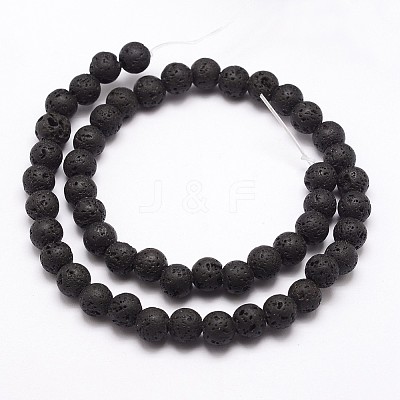 Natural Lava Rock Bead Strands X-G-A163-03-8mm-1