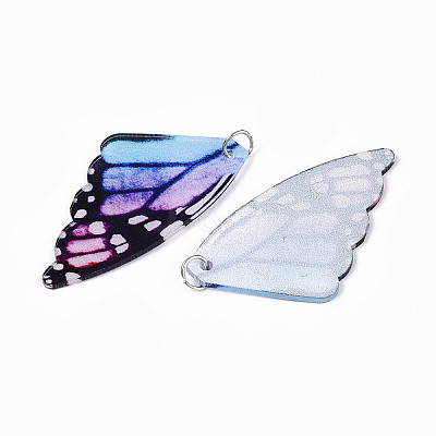 Printed Acrylic Big Pendants OACR-N144-02-1