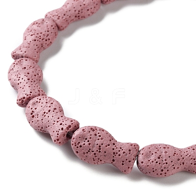 Fish Dyed Natural Lava Rock Beads Strands G-O126-01A-12-1