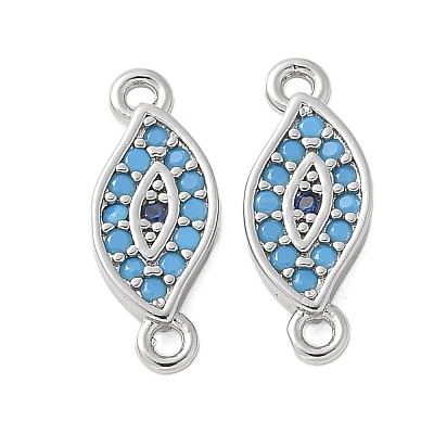 Brass Micro Pave Cubic Zirconia Connector Charms KK-U056-45P-1