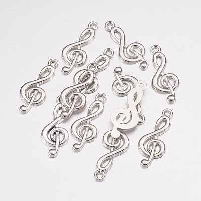 Tibetan Style Alloy Treble Clef Pendants X-TIBEP-R315-AS-LF-1