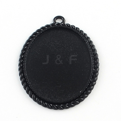 Electrophoresis Alloy Oval Big Pendant Cabochon Settings PALLOY-Q304-07-NR-1