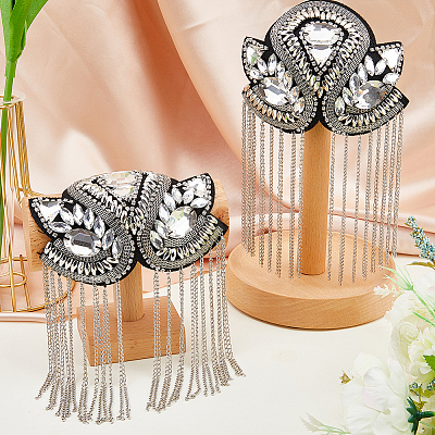 2Pcs Detachable Iron Tassel Epaulettes FIND-FH0005-43B-1