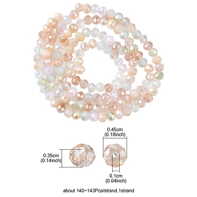Electroplate Glass Beads Strands EGLA-yw0002-C05-1
