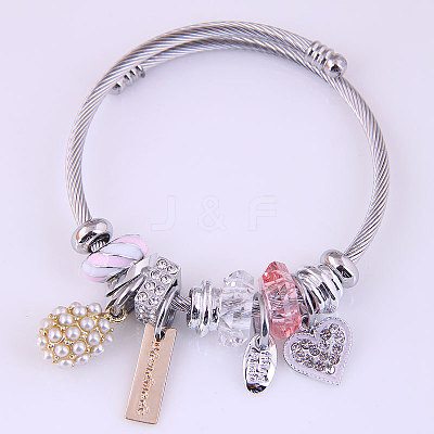 Adjustable Stainless Steel European Bangles FS-WG81C2D-03-1
