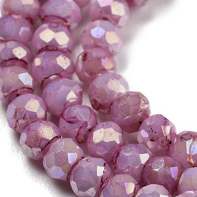 Opaque Baking Paint Glass Beads Strands DGLA-F002-03-1