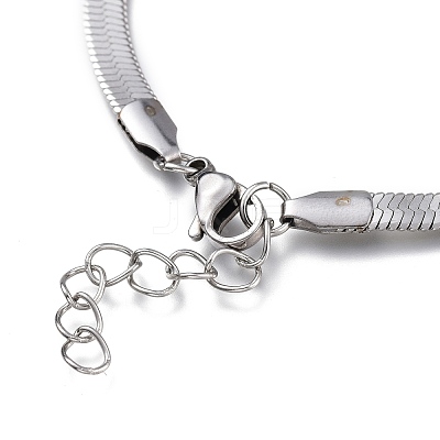 Tarnish Resistant Unisex 304 Stainless Steel Herringbone Chain Bracelets X-BJEW-O177-01A-P-1