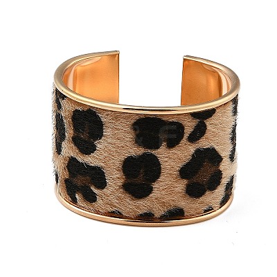 Alloy PU Open Cuff Bangles Bangles BJEW-U014-01G-03-1