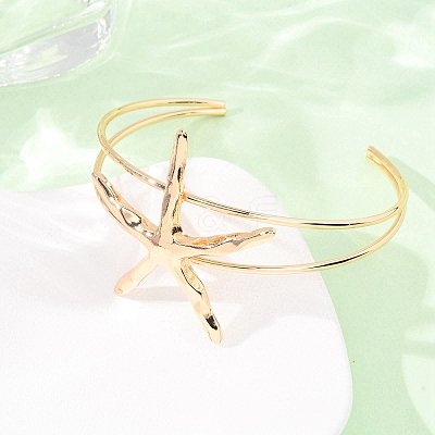Alloy Cuff Bangles for Women BJEW-Z168-01G-02-1