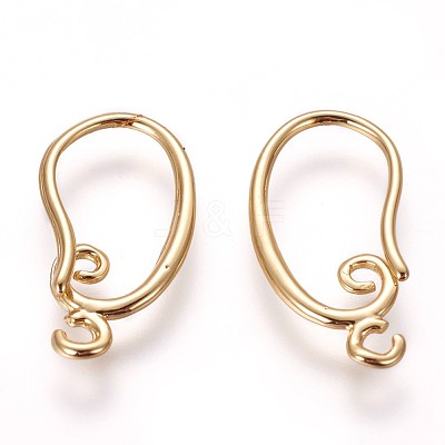 Brass Earring Hooks KK-L177-27G-1