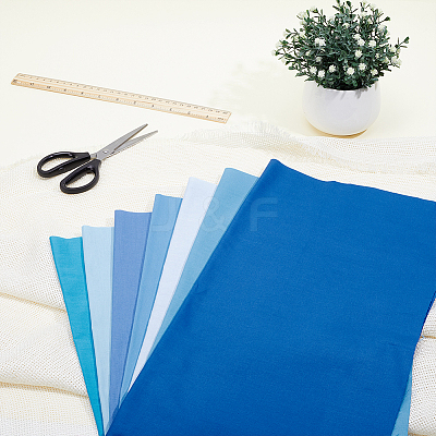 7Pcs Cotton Pure Color Fabric AJEW-WH0481-631B-1
