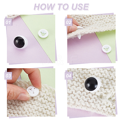 60Pcs 5 Styles Plastic Craft Doll Eye DIY-PH0030-10-1