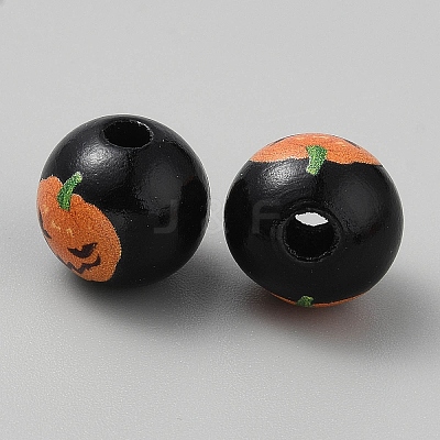 Halloween Theme Wood European Beads WOOD-CJC0007-06A-1