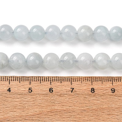 Natural Aquamarine Beads Strands G-R446-8mm-04-02-1