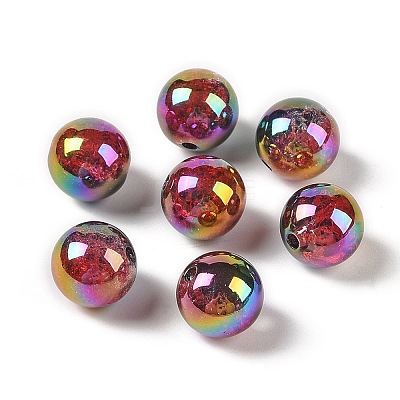 UV Plating Opaque Crackle Two-tone Acrylic Beads X1-MACR-C032-01B-1