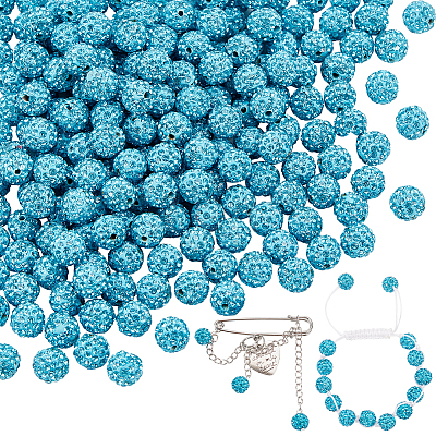 200Pcs Pave Disco Ball Beads RB-PH0001-41D-1