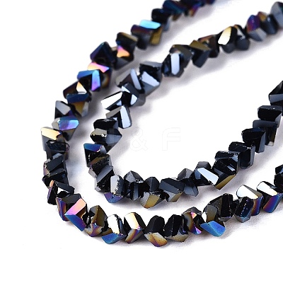 Electroplate Opaque Glass Beads Strands EGLA-Q139-01A-C18-1