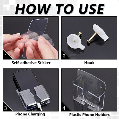 1 Set Plastic Phone Holders AJEW-WH0270-909-1