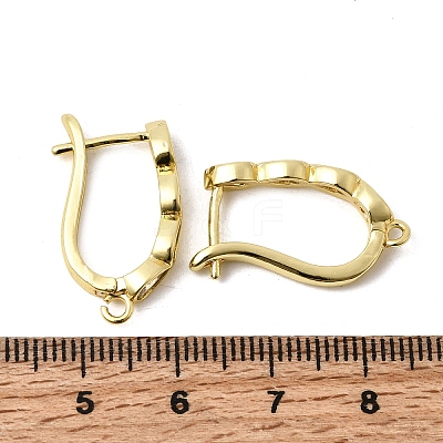 Teardrop Brass Micro Pave Clear Cubic Zirconia Hoop Earring Findings KK-A289-09G-1