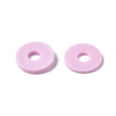 Flat Round Handmade Polymer Clay Beads CLAY-R067-10mm-26-1