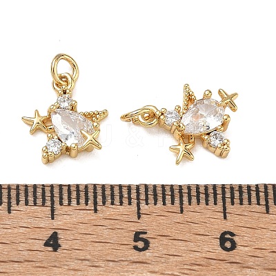 Brass Micro Pave Clear Cubic Zirconia Charms CU-CBAF0F8-16A-G-1