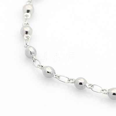 Tarnish Resistant Casual Style 304 Stainless Steel Ball Link Chain Bracelets STAS-O036-06P-1