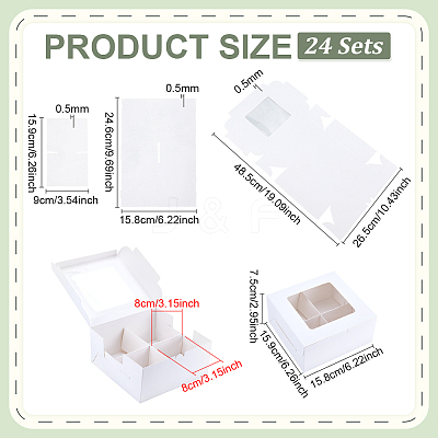 Square Foldable Paper Cake Box CON-WH0089-174B-1