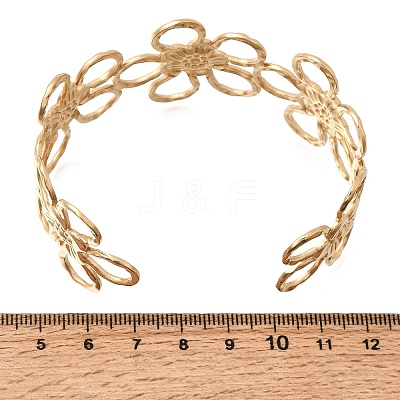 Boho 304 Stainless Steel Hollow Link Cuff Bangles SA-CBA1E89-01C-G-1