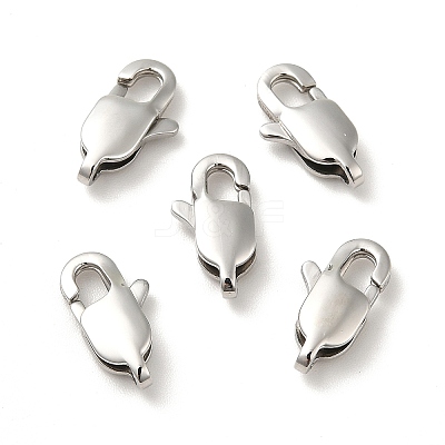 Tarnish Resistant 304 Stainless Steel Lobster Claw Clasps STAS-F094-05A-P-1