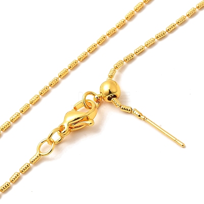 1mm Rack Plating Brass Column Link Chain Adjustable Slider Necklaces for Women Men MAK-L044-53G-1