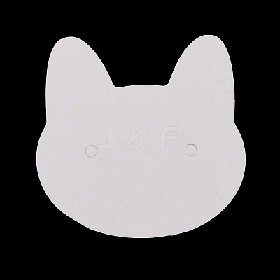 100Pcs Cat Head Shape Paper Jewelry Earring Display Cards AJEW-Z021-03B-1