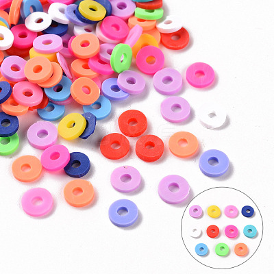 Handmade Polymer Clay Beads Strands CLAY-R089-6mm-T01B-1