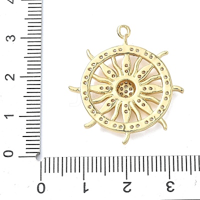 Brass Micro Pave Clear Cubic Zirconia Pendants KK-I476-06G-1