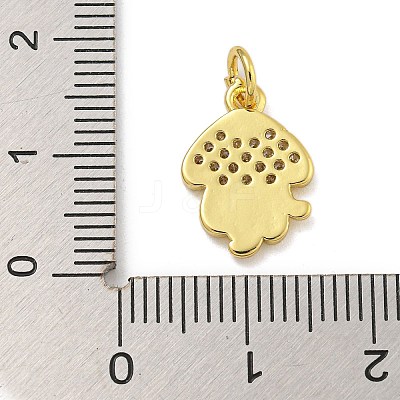 Marine Theme Rack Plating Brass Micro Pave Cubic Zirconia Pendants KK-I718-28G-04-1