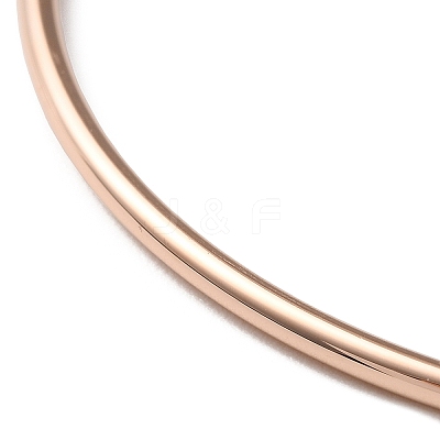 Ion Plating(IP) 304 Stainless Steel Simple Plain Bangle for Women BJEW-F461-01B-RG-1