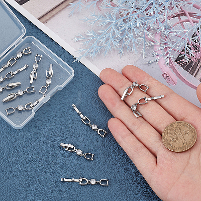 12Pcs Brass Extender Chain ZIRC-SC0001-22-1