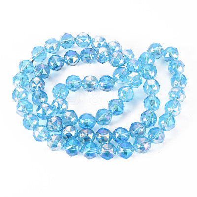 Transparent Electroplate Glass Beads Strands EGLA-T020-10-A-1