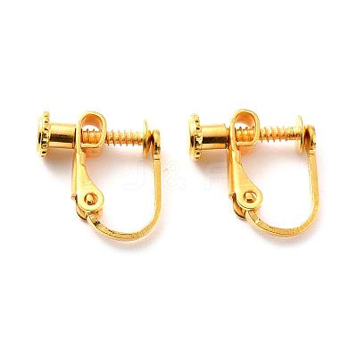 Brass Screw On Clip-on Earring Findings KK-L164-02G-1