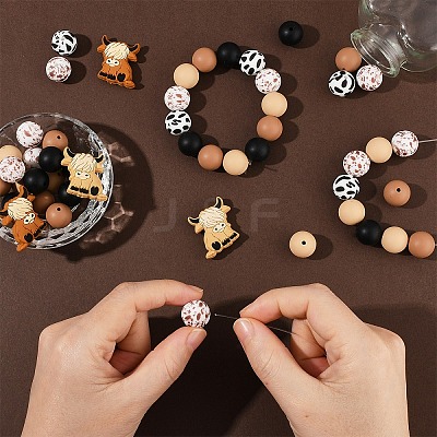 49Pcs Food Grade Eco-Friendly Silicone Beads SIL-YW0001-86-1
