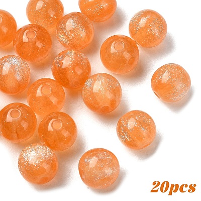 20Pcs Round Imitation Cat Eye Resin Beads RESI-YW0004-43H-1
