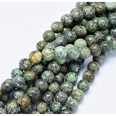 Natural African Turquoise(Jasper) Beads Strands TURQ-G037-8mm-1