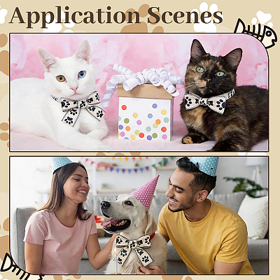 3Rolls 3 Styles Pet Theme Polyester Ribbons SRIB-ME0001-26-1