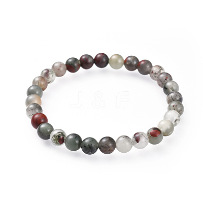 Natural Bloodstone Stretch Bracelets BJEW-JB04557-02-1